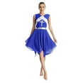 thumbnail image 6 of Raenseen Womens Sequins Liturgical Praise Dance Dress Sleeveless Irregular Worship Tunic Church Royal Blue XXL, 6 of 9