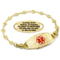 thumbnail image 1 of MedicEngraved Yellow Gold Stainless Steel Custom Medical Alert Bracelet - 5mm Heart Link, 1 of 7