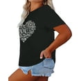 thumbnail image 2 of Anbech Love Heart Plus Size T-Shirts for Women Graphic Valentine's Day Short Sleeves Tees T-Shirt with Round Neck, 2 of 9