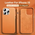 thumbnail image 2 of Funda magnética for Magsafe de cuero de lujo para iPhone, 15, 14, 13 Pro Max Plus Mini con animación, accesorios de carga para teléfono, 2 of 5
