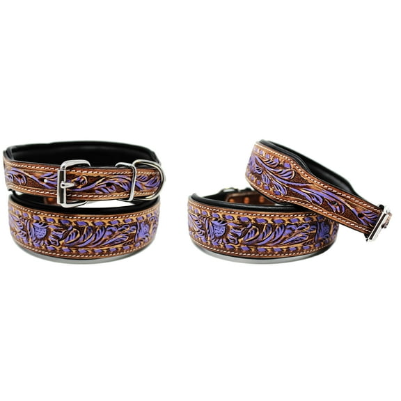 XSmall 9''- 13'' Dog Puppy Collar Genuine Cow Leather Adjustable Padded Canine 6087PR