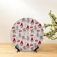 thumbnail image 6 of Balery Cartoon Santa and Reindeer Print Bone China Decorative Plate Ceramic Dinner Plates Art Crafts with Display Stand-6in, 6 of 6