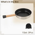 thumbnail image 5 of Stainless Steel Camping Frying Pan, Detachable Wooden Handle, 8.1-Inch Non-Stick Flat Bottom Skillet with Travel Tote Bag, Portable Grill Pan for Outdoor, Picnic, BBQ, 5 of 8
