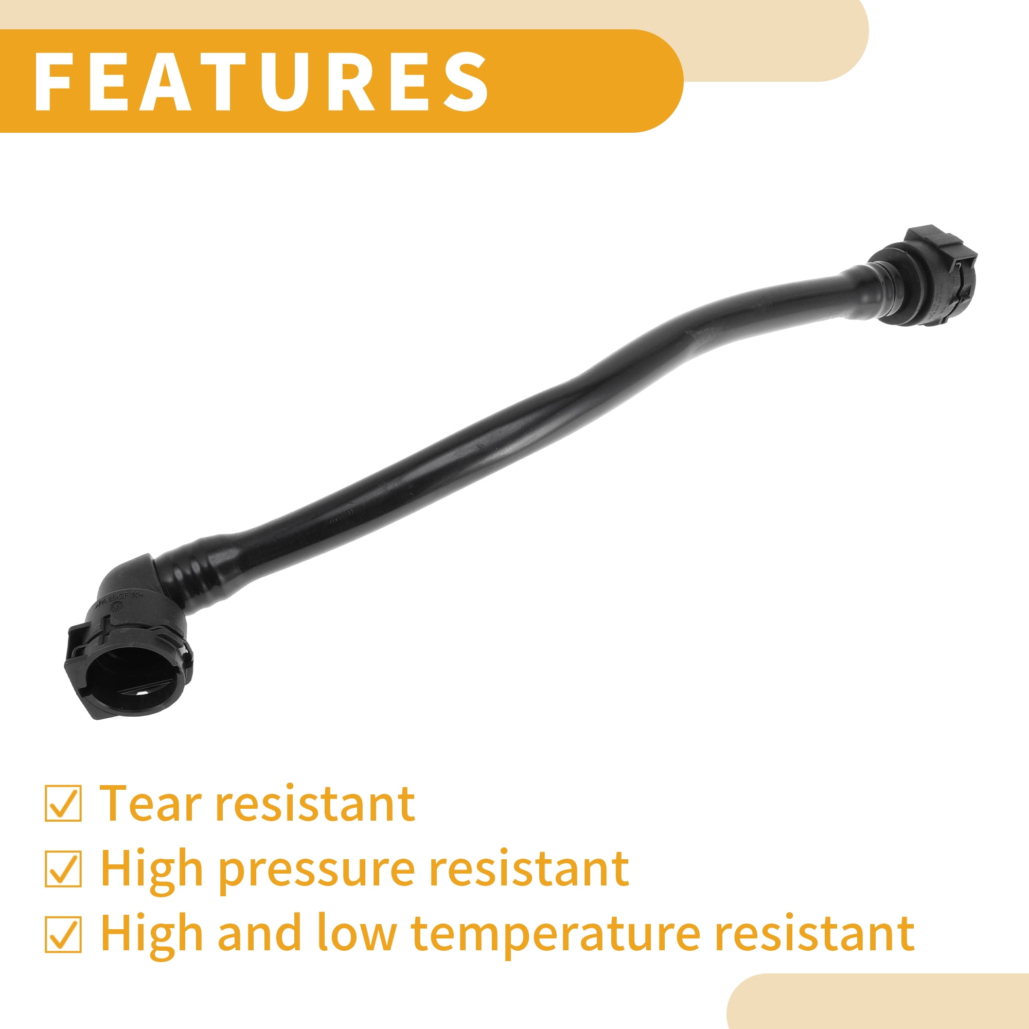 Unique Bargains Radiator Hose A2465010058 For Mercedes-Benz GLA250 2015-2020 Rubber Black