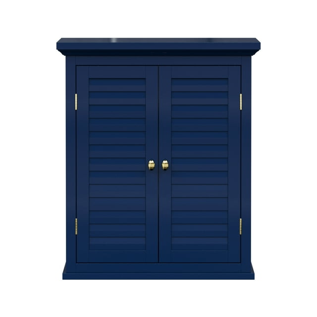 Teamson Home 24" Glancy Two Shutter Doors Removable Wooden Corner Wall Cabinet Navy