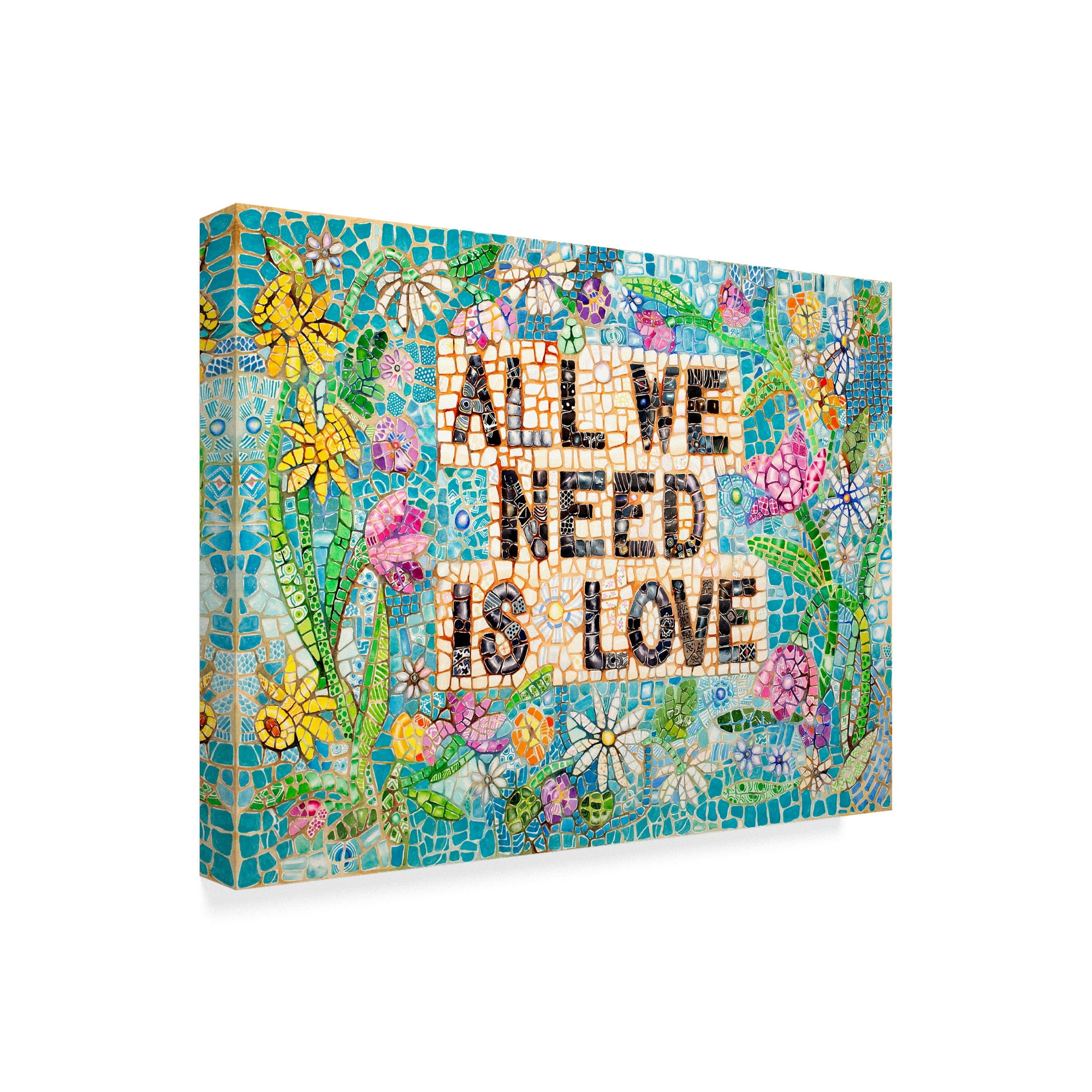 Trademark Fine Art 'All We Need is Love Floral' Canvas Art by Charlsie Kelly