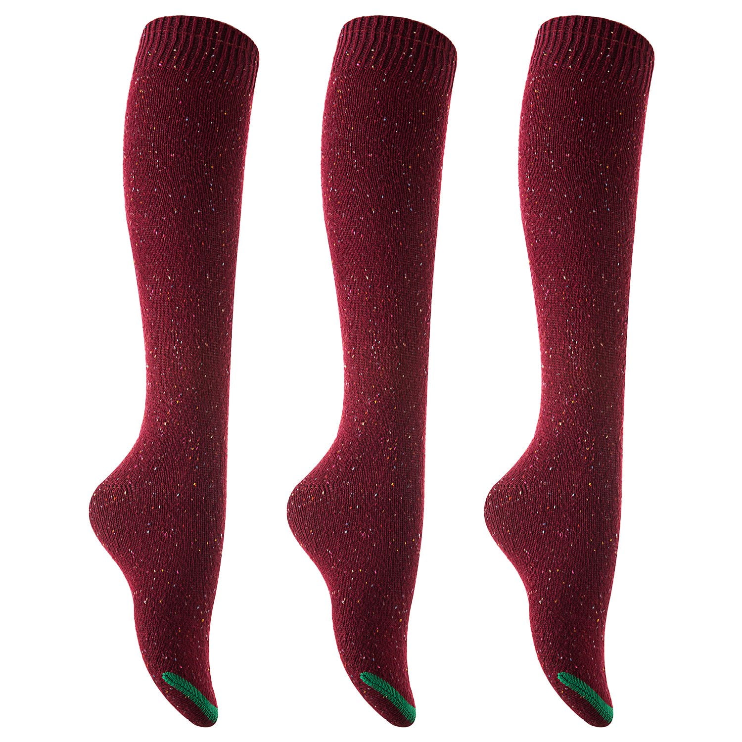 Lian Lifestyle Big Girls & Women 3 Pairs Knee High Cotton