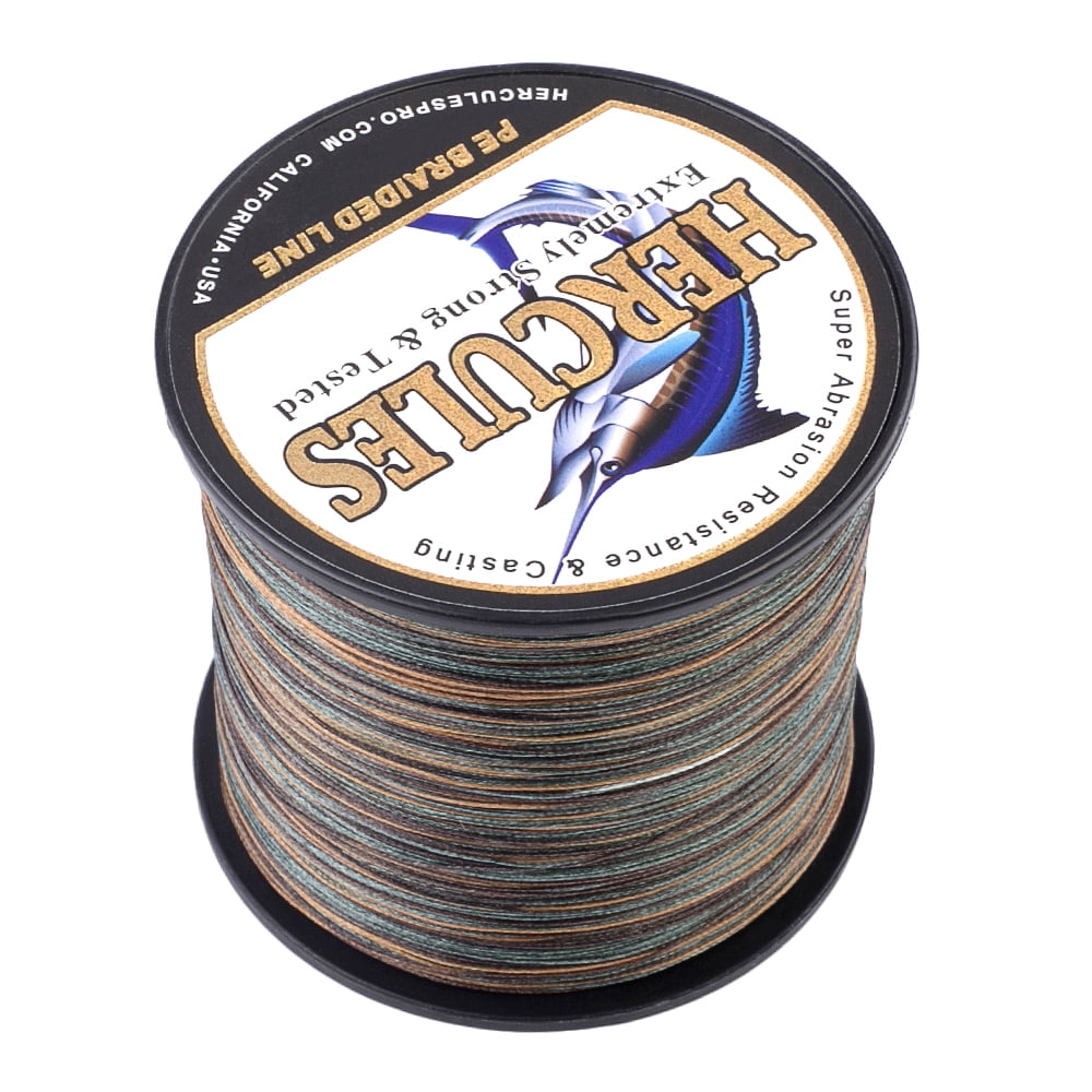 HERCULES Super Cast 500M 547 Yards Braided Fishing Line 40 LB Test for Saltwater Freshwater PE Braid Fish Lines Superline 8 Strands - Camo, 40LB (18.1KG), 0.32MM