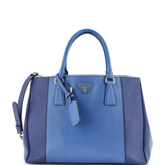 Pre-Owned Bicolor Double Zip Lux Tote Saffiano Leather Medium By Rebag