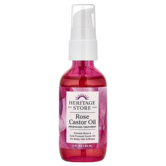 Heritage Store Rose Castor Oil, 2 fl oz (59 ml)