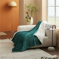 thumbnail image 3 of Sherpa Fleece Throw Blanket Forest Green - Soft Fuzzy Throw Blanket for Sofa, 50x60 inches, 3 of 6