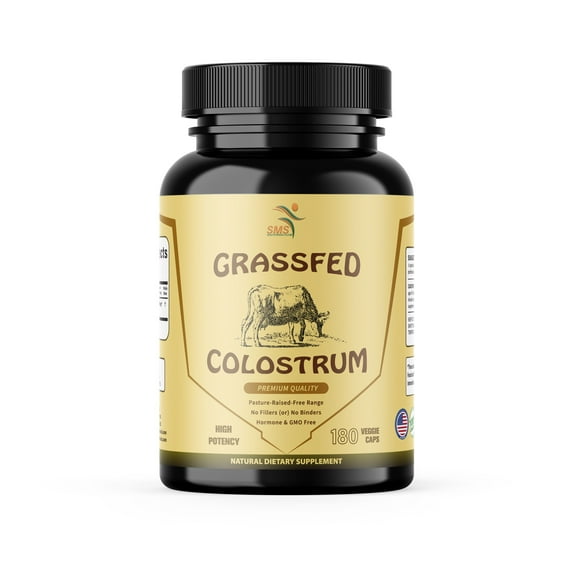 Grass Fed Beef Colostrum Supplement, 3000 mg, Offers Immune Support and Promotes Gut Health, Athletic Performance, Healthy Iron Levels, Non GMO, 180 Capsules