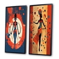 thumbnail image 3 of Designart "Kali, the Tantric Goddess Retro Illustration III" Hinduisim Framed Wall Art Set Of 2 - Traditional Orange Frame Gallery Set For Office Decor, 3 of 6