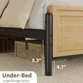 thumbnail image 6 of Senfot Natural Full Size Bed Frame with Rattan Headboard & Footboard, Boho Wooden Platform Bed, No Box Spring Needed, Noise-Free, Easy Assembly, 6 of 7