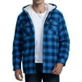 thumbnail image 2 of Xyxonk Winter Heavy Warm Sherpa Lined Fleece Plaid Flannel Jacket Men Plus Size M-3XL Big&Tall Mens Coat with Pockets,Royal Blue 3XL, 2 of 7