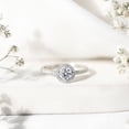 thumbnail image 4 of Rosec Jewels Certified Round Shape Moissanite Halo Engagement Ring with Side Stones, 14K White Gold, US 11.50, 4 of 9