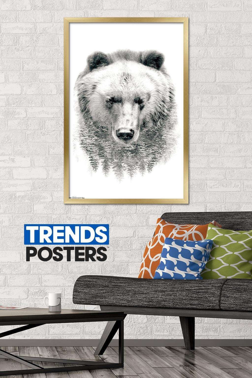Bear - Trees Wall Poster, 22.375" x 34", Framed
