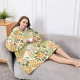 thumbnail image 5 of Oversized Wearable Blanket Hoodie,Pioneer Flower Floral Print Pattern Sherpa Blanket Hoodie with Super Pockets,Super Warm Fuzzy Pullover for Women & Men, 5 of 6