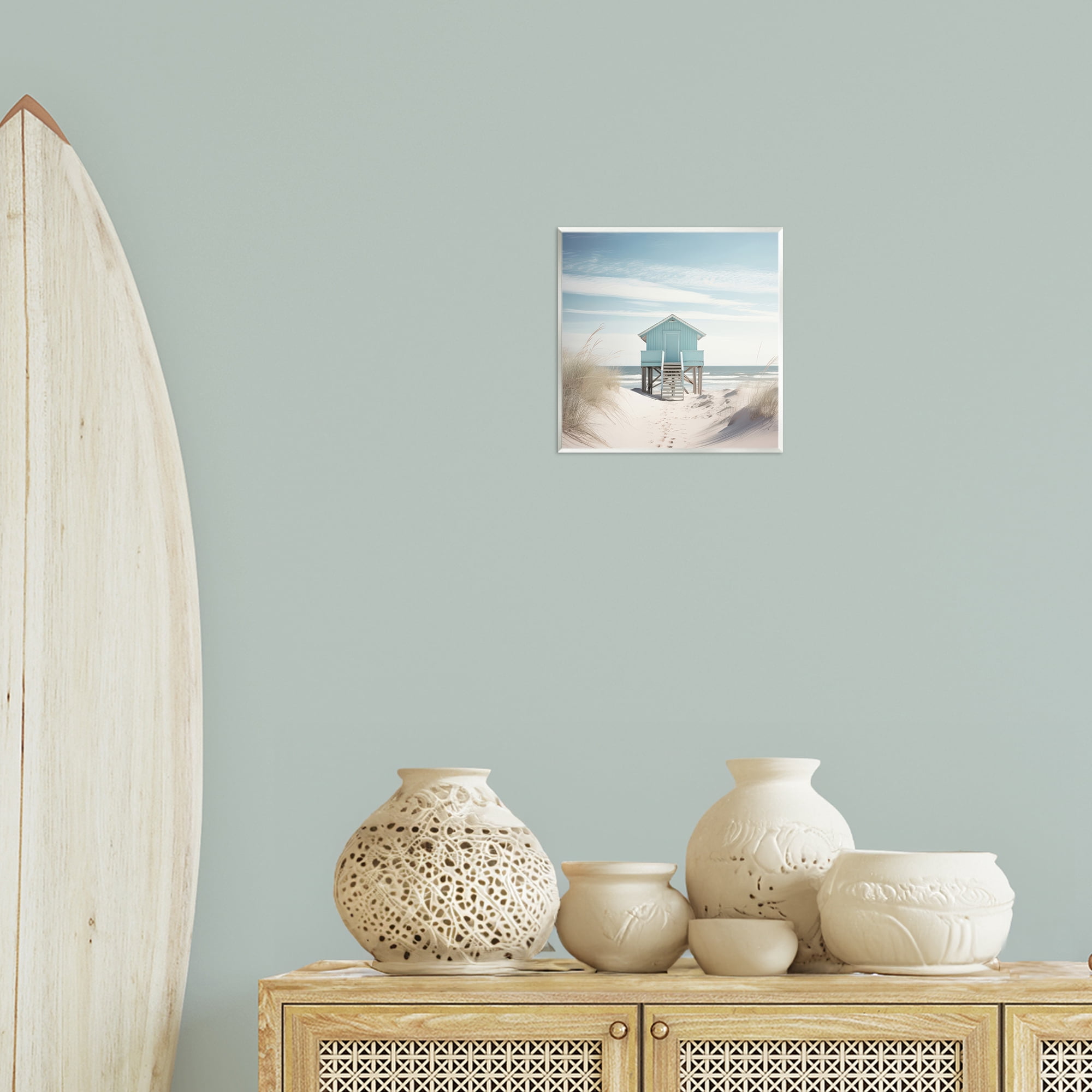 Stupell Industries Coastal Lookout Hut Nautical & Beach Painting Unframed Art Print Wall Art, 12 x 12
