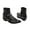 Black, variant on BONIXOOM Rain Boots For Women Low Heel Rubber Slip-On Ankle Winter Wine