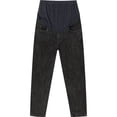 thumbnail image 4 of Maternity Jeans Over Belly Women Comfy Stretch 28'' Boyfriend Jean M-3X Pregnancy Denim Pants Plus Size (3XL, Black), 4 of 6