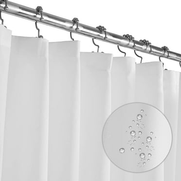 LiBa PEVA Super Heavy Weight Fabric Shower Curtain, Heavyweight Non-Toxic Fabric, Heavy-Duty Thickness, Waterproof, White, 72" W x 72" H