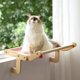 thumbnail image 2 of Percha resistente para ventana de gato, cama colgante de madera, lona de algodón, fácil de lavar, hamaca de madera contrachapada multicapa, superventas, 2 of 5