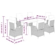 thumbnail image 4 of vidaXL 7 Piece Garden Dining Set with Cushions Brown Poly Rattan, 4 of 5