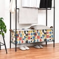 thumbnail image 3 of Yayeee Foldable Storage Basket for Shelves with Handles Waterproof Cloth Bins, Blue Geometric, 3 of 7