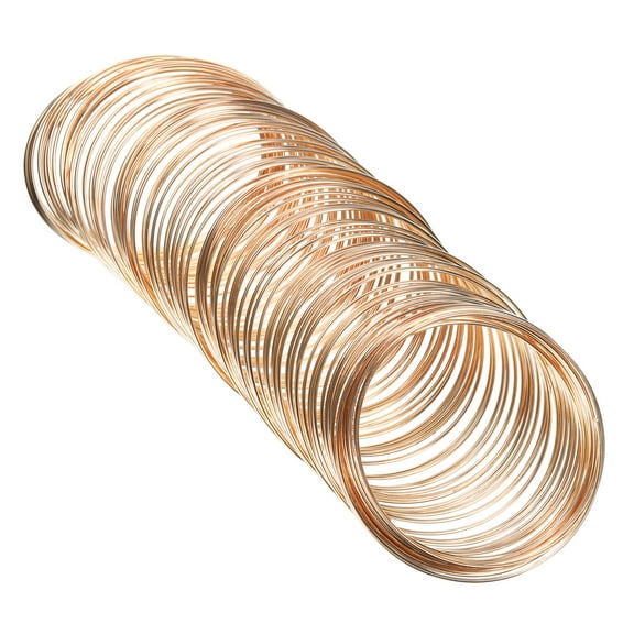 Uxcell 100 Loops Memory Wire, 1Pcs 1mm 18 Gauge Jewelry Wire Craft Wire, Rose Golden