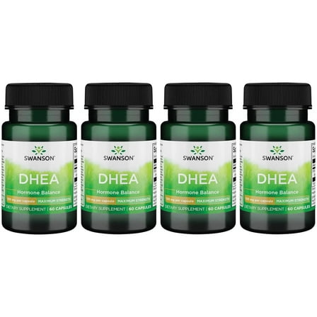 Swanson DHEA - Natural Supplement to Support Healthy Aging - Supports Hormone Balance and Immune Support - Helps Maintain Energy and Drive - (60 Capsules, 100mg Each) (4 Pack)