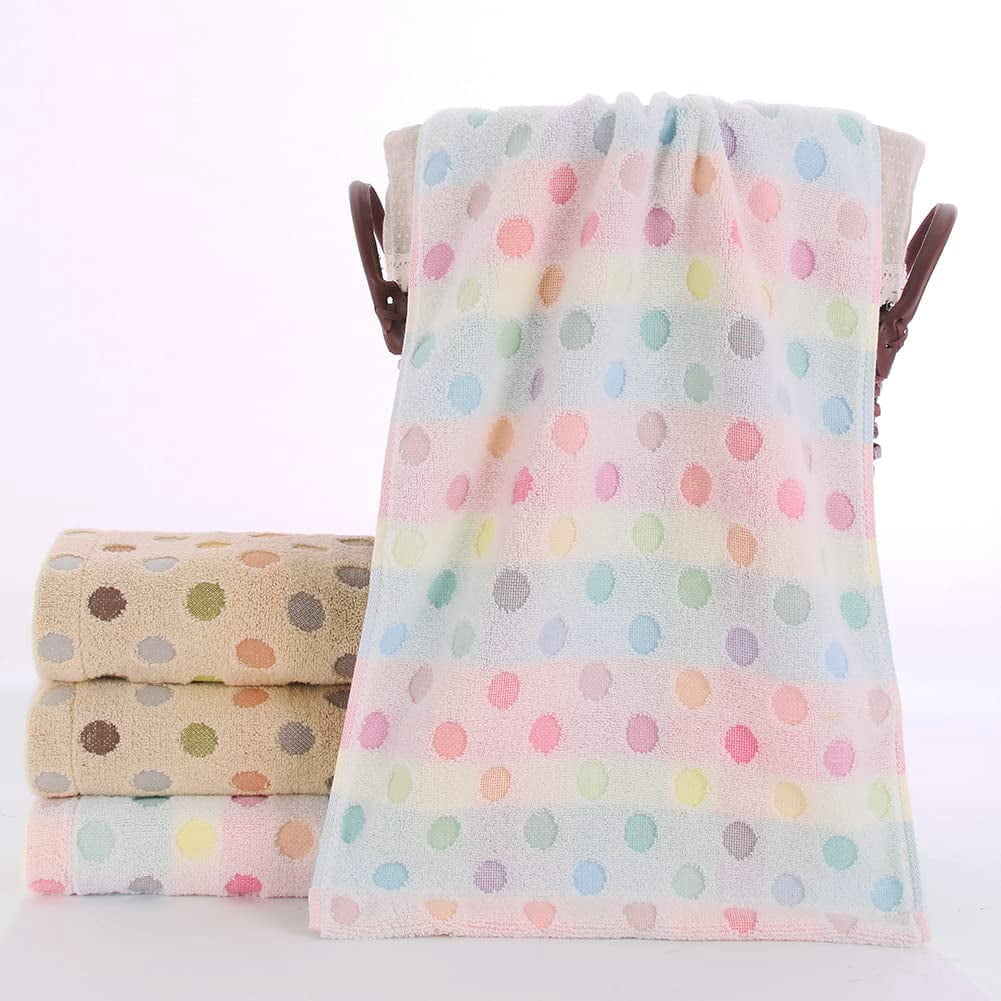 Pidada 100% Cotton Polka Dot Pattern Hand Towels for Bathroom Set of 4 (Beige)