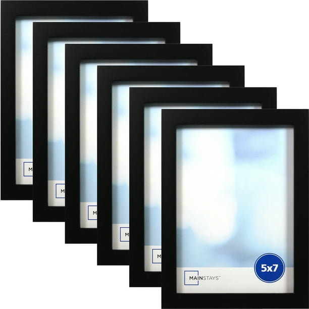 Mainstays 5" x 7" Black Linear Frame, Set of 6
