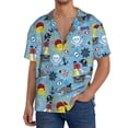 thumbnail image 3 of Wukai Pirate Marine Animals Men's Casual Short-Sleeve Button Down Shirt - Lightweight Summer Dress Shirt for Daily Wear-XX-Large, 3 of 7