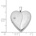 thumbnail image 4 of Sterling Silver Rhodium-plated Dia Satin/Polish In Memory Heart Locket, 4 of 5