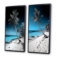 thumbnail image 3 of Designart "Monochrome Serenity Turquoise and Grey Beach III" Coastal Beach Framed Wall Art Set Of 2 - Turquoise Beach Framed Canvas Set For Living Room Decor, 3 of 7