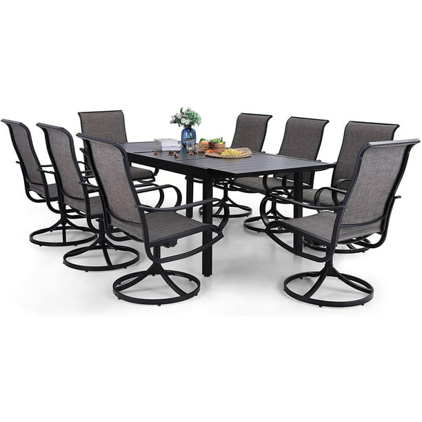 Outdoor Dining Sets Patio Table, 6 Person Outdoor Dining Set With Swivel Chairs