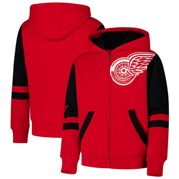 Youth Red Detroit Red Wings Face Off Full-Zip Hoodie
