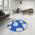 thumbnail image 4 of Ahgly Company Machine Washable Indoor Square Transitional Blue Angel Blue Area Rugs, 6' Square, 4 of 7