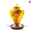 thumbnail image 2 of Hummingbird Feeder for Outdoors Hand Blown Colorful Glass Feeder with Ant Moat, 2 of 7