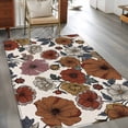 thumbnail image 3 of Vintage Floral Washable Area Rugs 4'x6', Red Pink Yellow White Flowers Retro Linen Low Pile Throw Living Room Rug Non-Slip Sturdy Edge Binding Carpet for Indoor Entryway Bedside Kitchen, 3 of 9