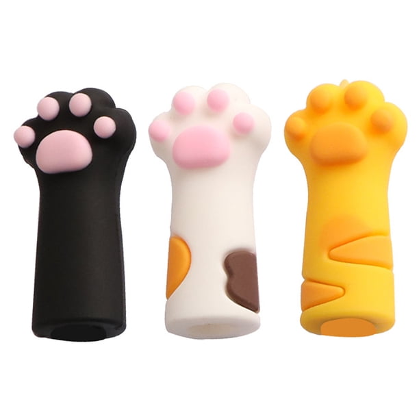 3 fundas protectoras de silicona con forma de pata de gato para tijeras de cutículas de uñas