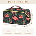 thumbnail image 4 of FORMRS Makeup Bag Travel Cosmetic Organizer for Women Fold Flat Zipper Pouch with Handle, Red Flamingo Pattern, 4 of 8