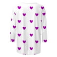 thumbnail image 5 of Luxalzxs Womens Tops 3/4 Sleeve Shirts Round Neck Loose Casual Blouses Plus Size Summer Valentines Heart Graphic Print Tshirts, 5 of 5