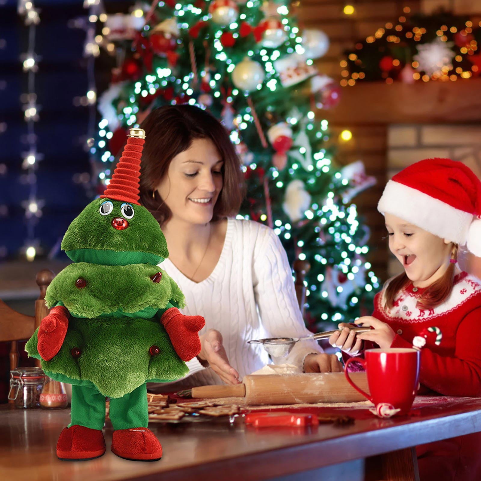 Zerotop Le Père Noël Qui Danse Et Chante 12,2'' Peluche De Noël Avec Musique Et