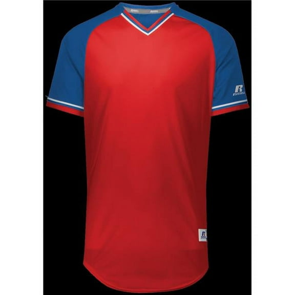 Russell R01X3B.05R.XL Youth Classic V-Neck Jersey - True Red, Royal & White - Extra Large