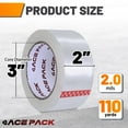 thumbnail image 6 of Ace Pack 2" Wide x 110 Yards Per Roll, 2.0 Mil Thick Heavy Duty Clear Packing Tape Sealing Tape Shipping Tape 12 Rolls, 6 of 6