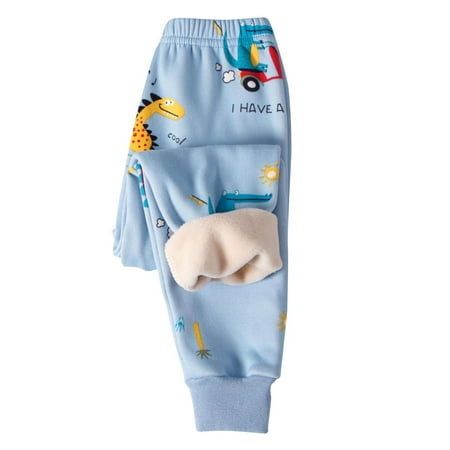 

Utoimkio Clearance Toddler Baby Boy Girls Cotton Lined Leggings Cute Print Thick Warm Pants Footless Elastic Waisted Tights Winter Warm Clothes for Kids Girls Size 2-13T