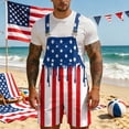 thumbnail image 2 of American Flag Overalls Men Shorts Loose Fit Festival Jumpsuits Patriotic Work Bibs Coveralls Casual Outdoor Summer Fourth of July Clothes, 2 of 7