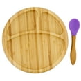 thumbnail image 6 of Acorn Baby Bamboo Toddler Plates with Spoon in Purple - Baby Plates with Suction, 6 of 7